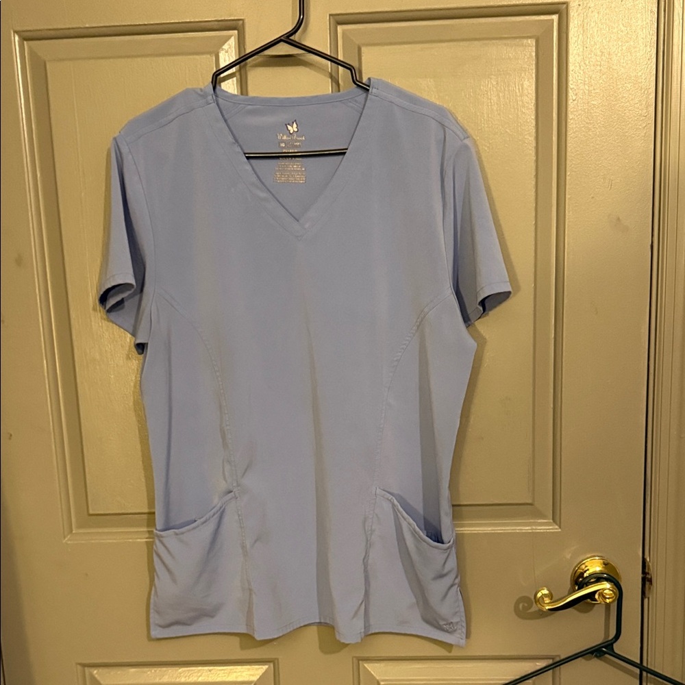 Light Blue V-Neck Short Sleeve Top